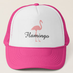 Pink flamingo bird hat with custom text