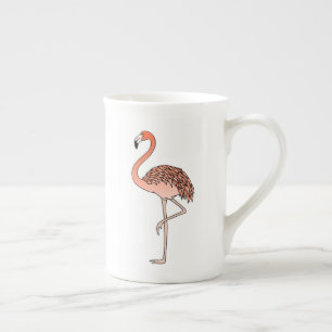 Pink Flamingo Bird Lineart-57567 Bone China Mug