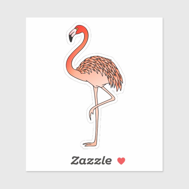 Pink Flamingo Bird Lineart-57567 Sticker (Sheet)