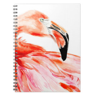 Pink Flamingo bird profile portrait, amazing beaut Notebook