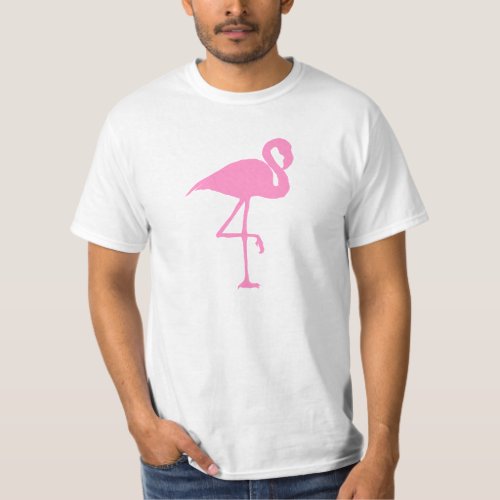 Pink flamingo bird silhouette illustration T_Shirt