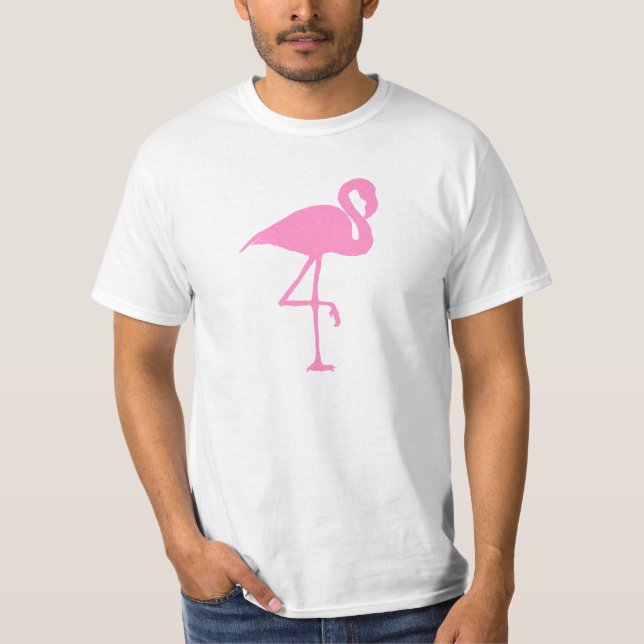 Pink flamingo bird silhouette illustration T-Shirt (Front)