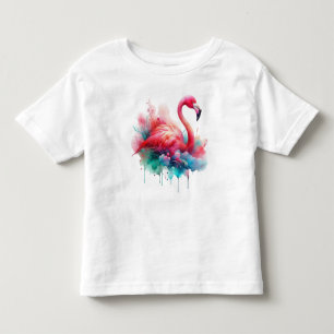 Pink Flamingo Bird Sublimation Toddler T-shirt