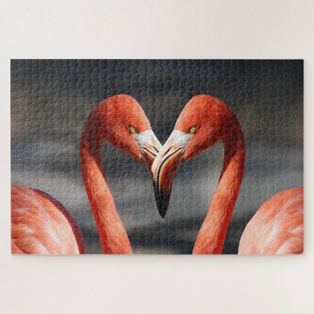 Pink flamingo birds jigsaw puzzle (Horizontal)