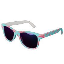 Pink flamingo birds on turquoise background sunglasses Pink flamingo birds on turquoise background sunglasses