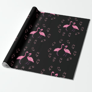 Pink Flamingo Birds Wrapping Paper