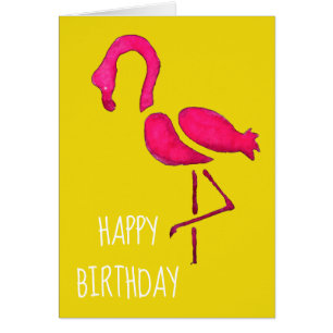 Pink Flamingo birthday Cards