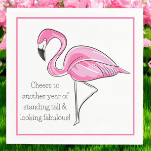 Pink Flamingo Birthday / Cheers to Another Year Napkins