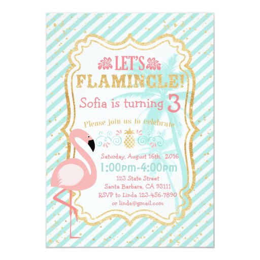 Pink Flamingo Party Invitations 6