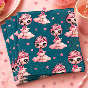 Pink Flamingo Birthday Party Napkins