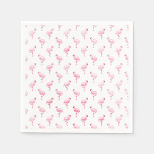 Pink Flamingo Birthday Party Pattern Napkins