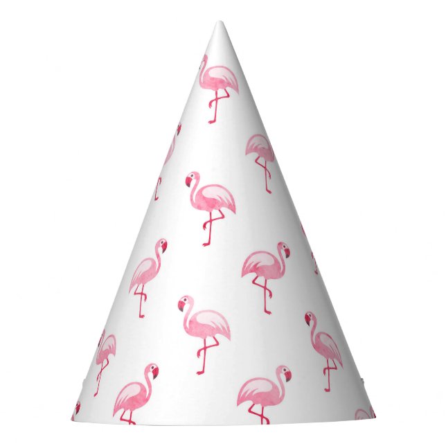Pink Flamingo Birthday Party Pattern Party Hat (Front)