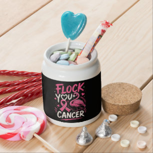 Pink Flamingo Breast Cancer Warrior Support Candy Jar