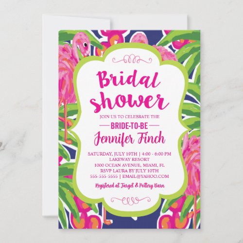 Pink Flamingo Bridal Shower Invitation