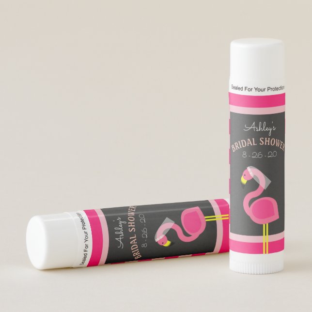 Pink Flamingo Bride Bridal Shower Lip Balm (Front)