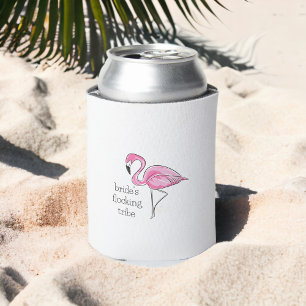 Pink Flamingo Brides Flocking Tribe Bachelorette Can Cooler