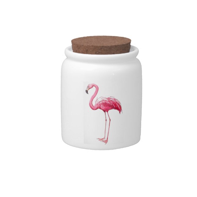 Pink Flamingo Candy Jar (Front)