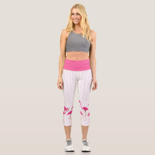 Pink Flamingo Capris Leggings