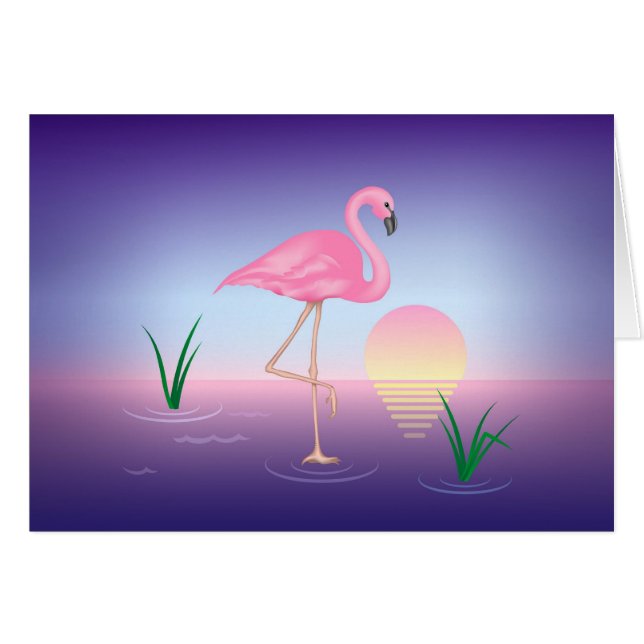 Pink Flamingo Cars Cards (Front Horizontal)