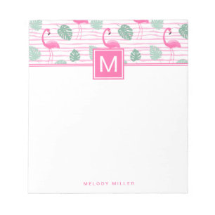 Pink Flamingo Center Square Personalized Notepad