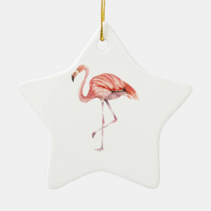 Pink Flamingo Ceramic Ornament