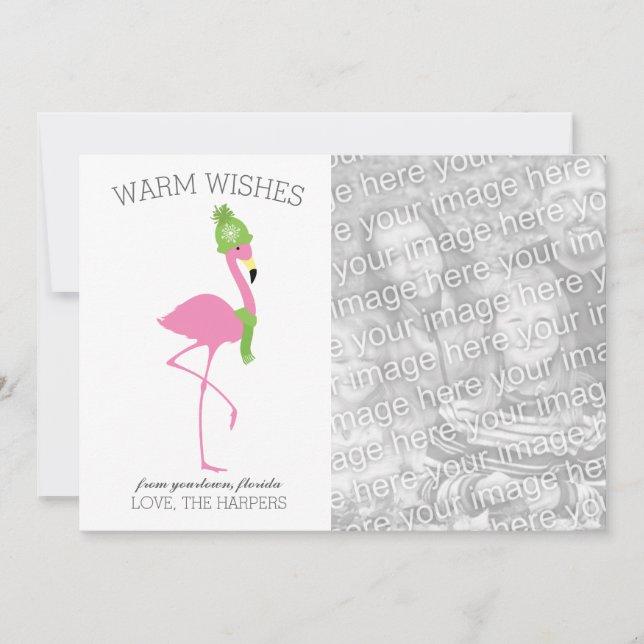 Pink Flamingo Christmas Card (Front)