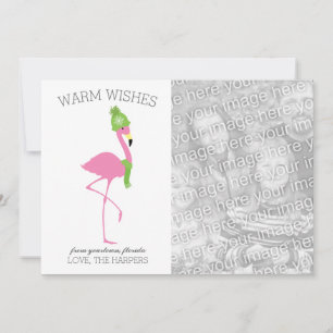 Pink Flamingo Christmas Card