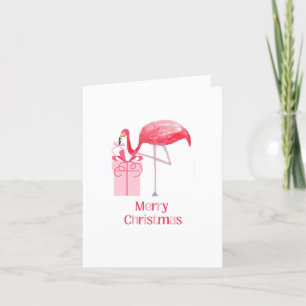 Pink Flamingo Christmas Retro Tropical Holiday