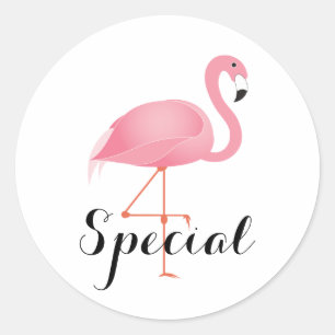 Pink Flamingo Classic Round Sticker