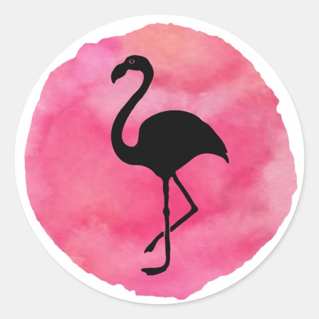 Pink Flamingo Classic Round Sticker (Front)
