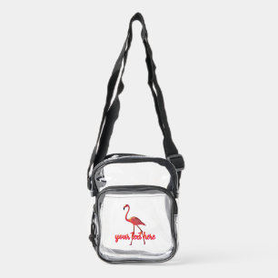 Pink Flamingo Clear Crossbody Bag