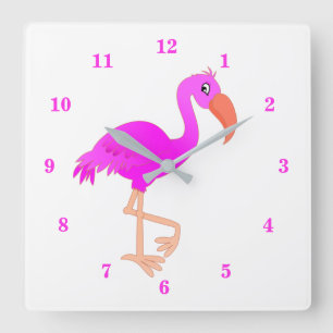 Pink Flamingo Clock
