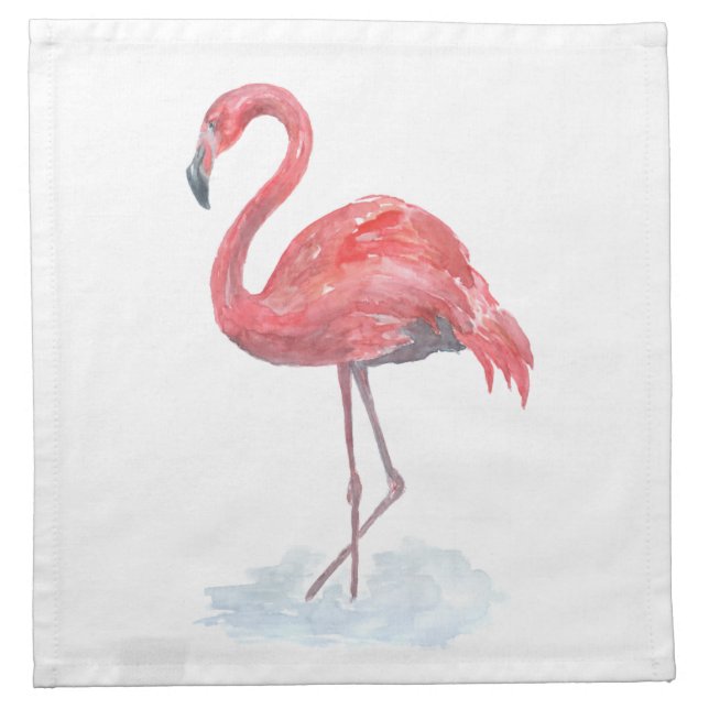 Pink Flamingo . Cloth Napkin (Front)