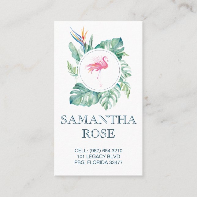 Pink Flamingo Coastal Mommy Card (Front)