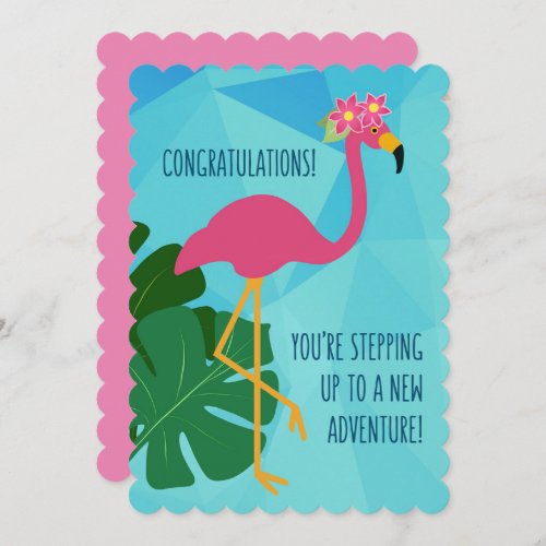 Pink Flamingo Congratulations Cute Greeting Card