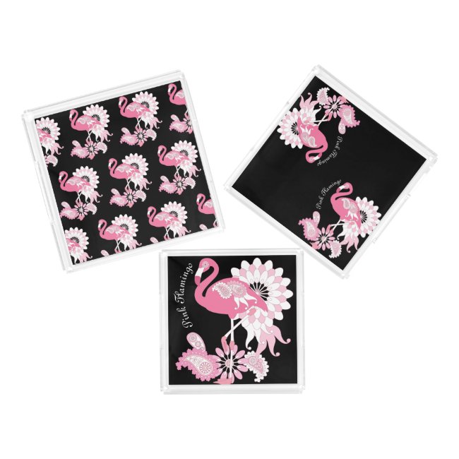 Pink Flamingo Cool Cute Black Custom