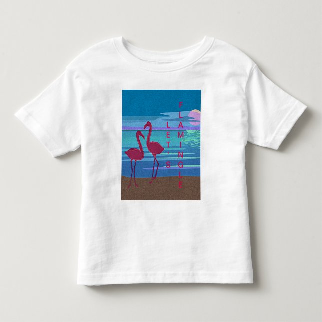 Pink Flamingo Couple at Sunset Toddler T-Shirt (Front)