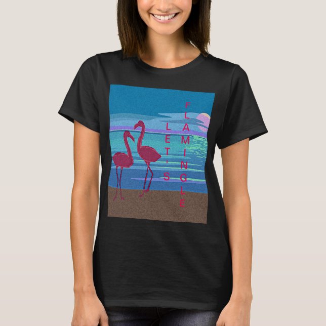 Pink Flamingo Couple at Sunset Women's T-Shirt (Front)