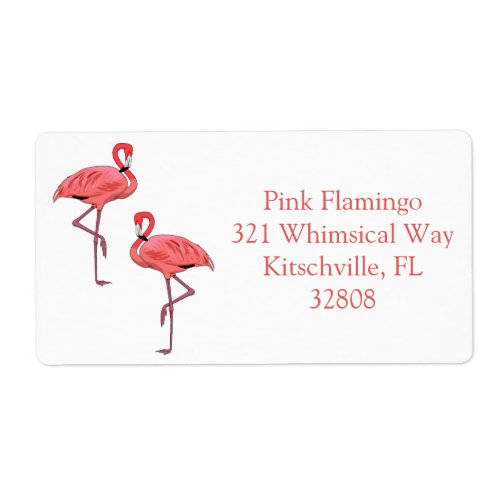 Pink Flamingo Couple Custom Labels