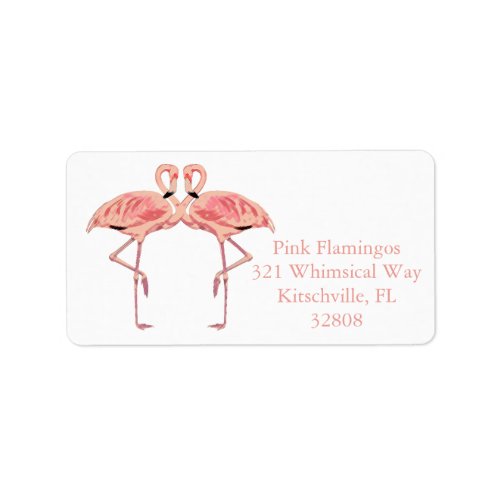 Pink Flamingo Couple Cute Flamingos Romance Label