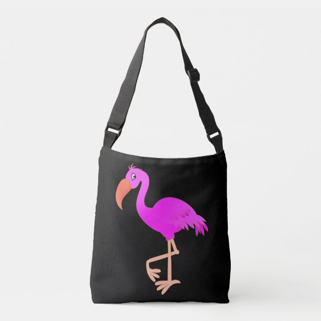 Pink Flamingo Crossbody Bag Custom Colors (Front)