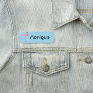 Pink Flamingo Custom  Name Tag