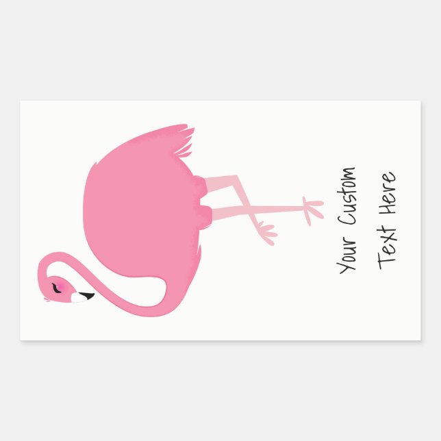 Pink Flamingo custom text stickers (Front)