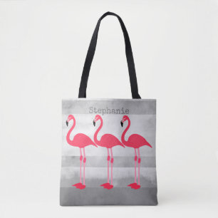 pink flamingo custom tote bag personalize it