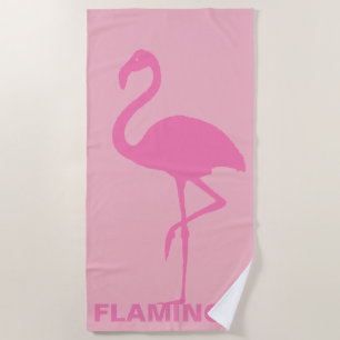 Pink flamingo customizable beach towel