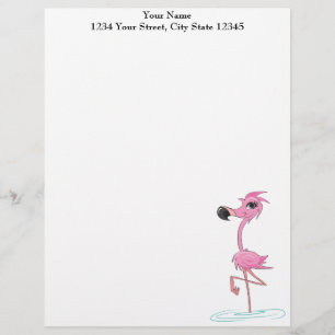 Pink Flamingo Customized letterhead
