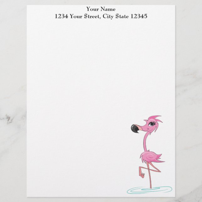 Pink Flamingo Customized letterhead (Front)
