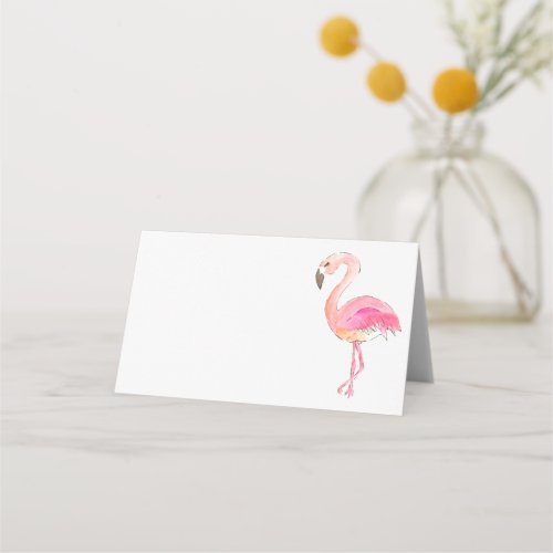 Pink flamingo cute animal place card