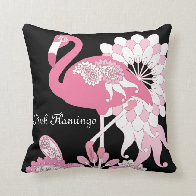 Pink Flamingo Cute Modern Black