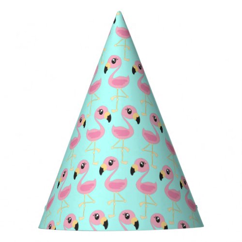 Pink Flamingo Cute Tropical 1st Birthday Party Hat